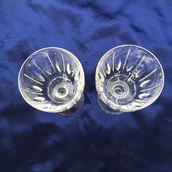 2 Stuart English Cut Crystal Port Glasses Hampshire Pattern  VTG 50-60's - Picture 2 of 6